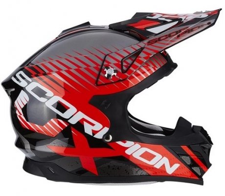 Кроссовый мотоциклетный шлем Scorpion VX-15 Sin Neon Red Air, размер XL (35-247-160)