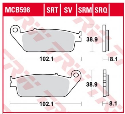 Колодки тормозные дисковые TRW LUCAS MCB598SV