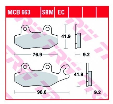 Колодки тормозные дисковые TRW LUCAS MCB663