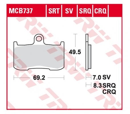 Колодки тормозные дисковые TRW LUCAS MCB737SV