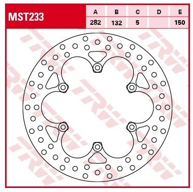 Диск тормозной TRW LUCAS MST233 для YAMAHA XV / XVS 125 97-04, XV 750 94-98, GTS 1000 93-95, FJ 1100 / 1200 83-95, VMAX 85-02, FJR 1300 01-16