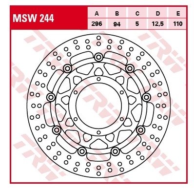 Диск тормозной передний TRW LUCAS MSW244 (296X94X5)