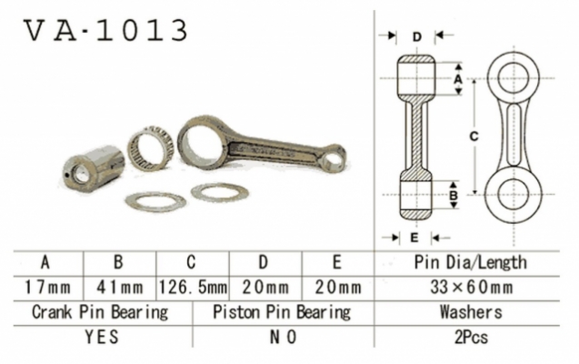 Шатун HONDA TRX 250X 1987-1992 (VESRAH VA-1013)