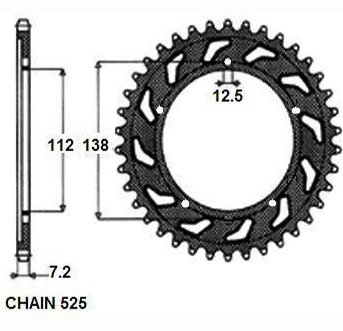 Звезда задняя SunStar SS 1-4483-41