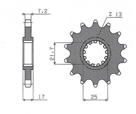 Звезда передняя SunStar 40815