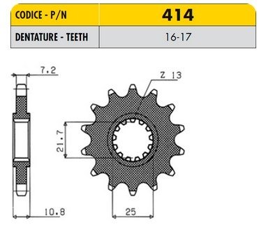 Звезда передняя SunStar 41416