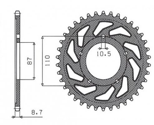 Звезда задняя SunStar 1-5383-48