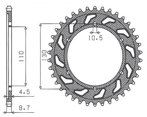 Звезда задняя SunStar 1-5474-45