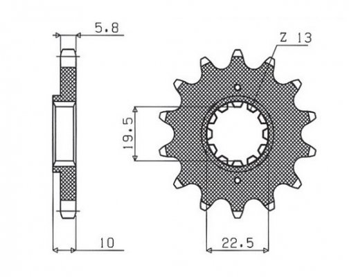 Sunstar 32313 - звезда передняя (ведущая) SUZUKI DR250, DRZ250, RM250, RMX250, 13 зубов, 520 шаг, замена для SUZUKI 27511-13A00, 27511-14310, 27511-15D00, 27511-37F00