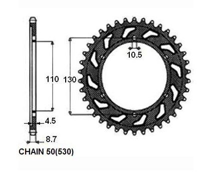 Звезда задняя SunStar 1-5474-42