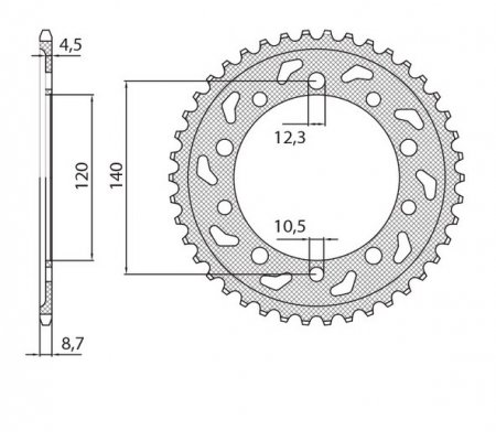 Звезда задняя SunStar 1-5500-45 для SUZUKI GSF 1200/1250, GSX-R 1000, SV 1000 (JTR1800.45)