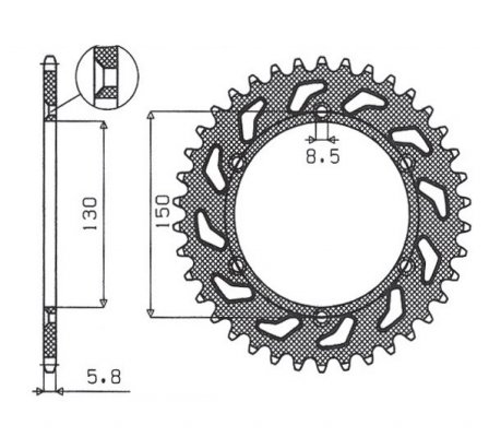 Звезда задняя SunStar 1-3592-52 для YAMAHA YZ/YZF/WRF 1999-2020 (JTR251.52)