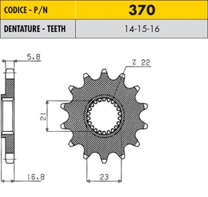 Звезда передняя SunStar 37016