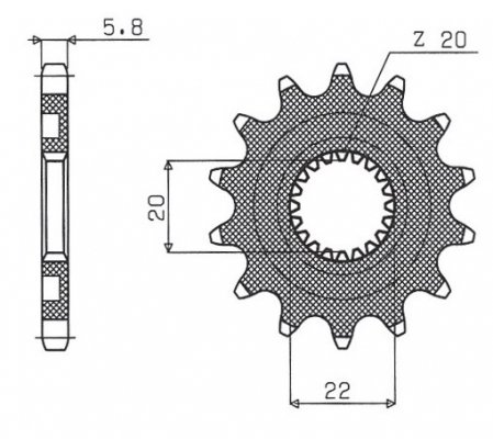 Звезда передняя SunStar SS 38813 для YAMAHA YZF 250 2001-2017, WRF 250 2001-2017 (JTF1590.13), 13 зубьев, 520 шаг