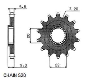 Звезда передняя Sunstar 3B013 для KAWASAKI KX-F 250 2006-2018, замена JTF1446.13