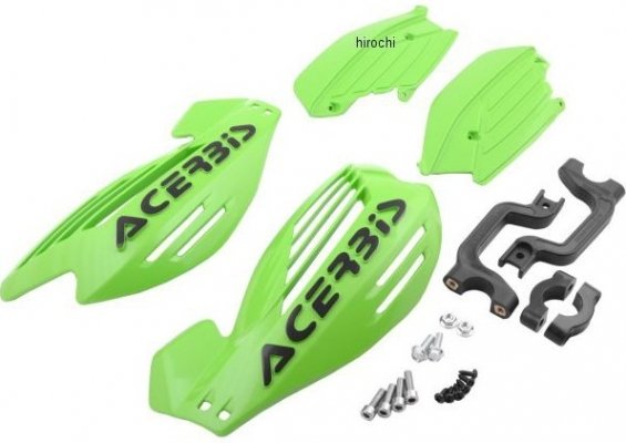 Универсальные Cross-Enduro защитные щитки для рук Acerbis X-Force зеленого цвета