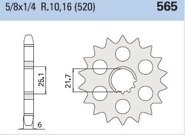 Звезда передняя Chiaravall 565K-13 (Jtf565.13)