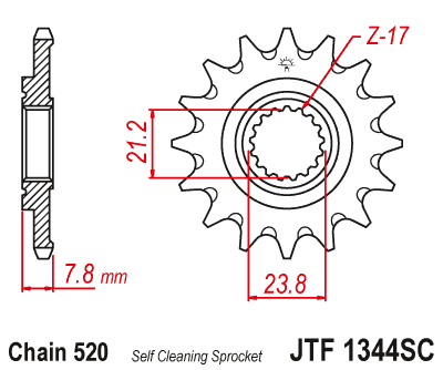 Звезда передняя JT Sprockets JTF1344.13SC для HONDA CRF 250R 18-19