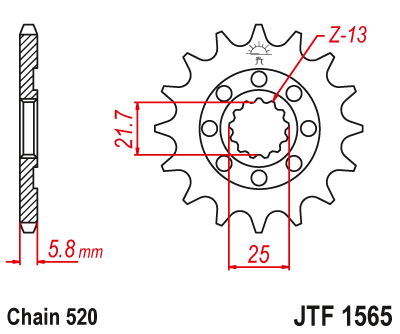 Звезда передняя JT Sprockets JTF1565.12 Звезда передняя JT Sprockets JTF1565.12