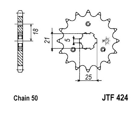 Звезда передняя JT Sprockets JTF424.14