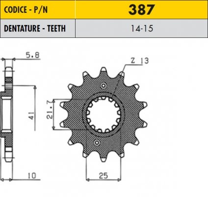 Звезда передняя SunStar SS 38715 / JTF308-15 