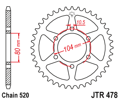 Звезда задняя JT Sprockets JTR478.46