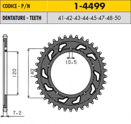 SunStar 1-4499-43 звезда задняя 43 зуба стальная, аналог JTR1792-43