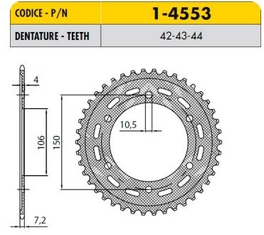 Звезда задняя SunStar 1-4553-42