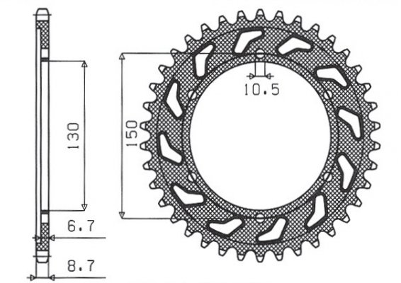 Звезда задняя Sunstar 1-5601-47 для Yamaha FZS 600 FAZER 1996-2003 (JTR859.47)