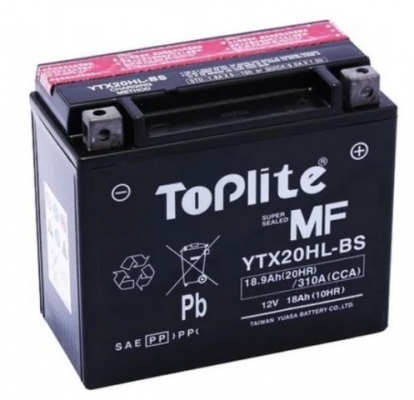 Аккумулятор для мотоцикла Toplite YTX20HL-BS (18A*ч-310А)