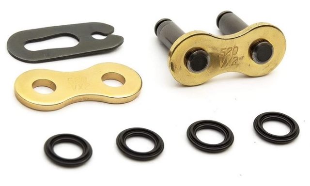 Замок пружинный DID 520VX2 FJ золотистая