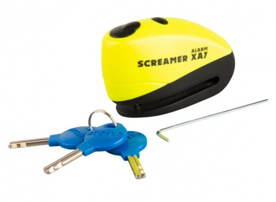 Замок с сигнализацией Oxford ScreamerXA7 Alarm Disc Lock Yellow/Matt Black