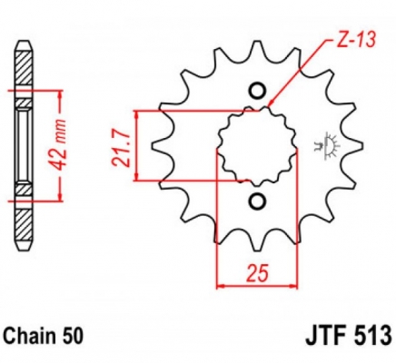 Звезда передняя JT JTF513.16