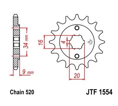 Звезда передняя JT Sprockets JTF1554.14