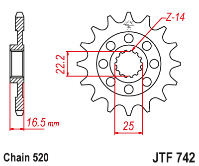 Звезда передняя JT JTF742.15