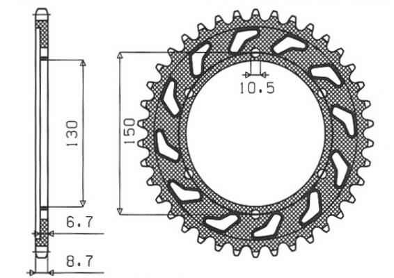 Звезда задняя Sunstar 1-5601-47 для Yamaha FZS 600 FAZER 1996-2003 (JTR859.47)