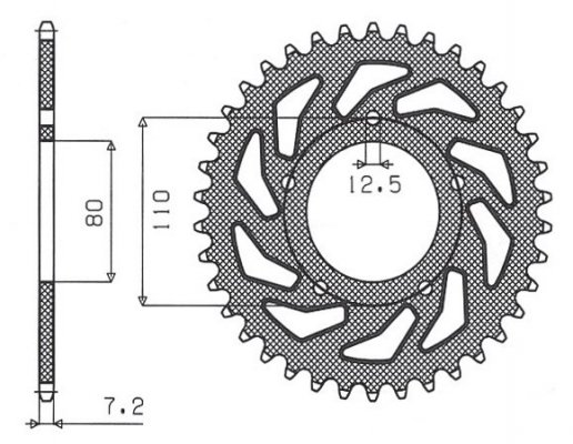 Звезда задняя SunStar SS 1-4335-40