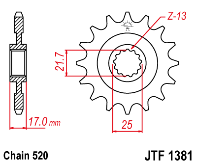 Звезда передняя JT JTF1381.15