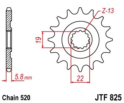 Звезда передняя JT Sprockets JTF825.13