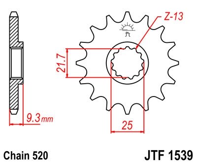 Звезда передняя JT Sprockets JTF1539.14RB