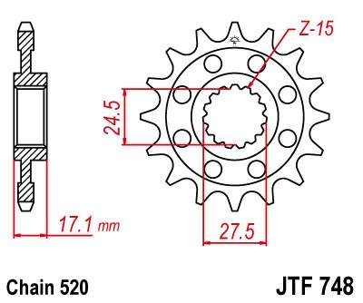 Звезда передняя JT Sprockets JTF748.15