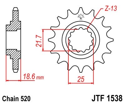 Звезда передняя JT Sprockets JTF1538.15RB