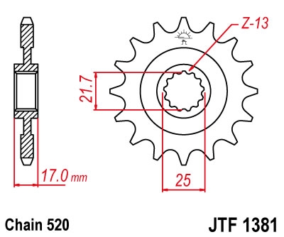 Звезда передняя JT Sprockets JTF1381.15RB Звезда передняя JT Sprockets JTF1381.15RB