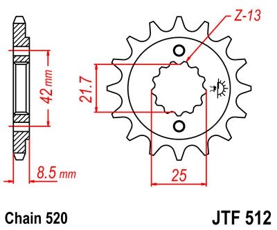 Звезда передняя JT JTF512.16RB