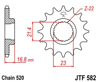 Звезда передняя JT Sprockets JTF582.16RB