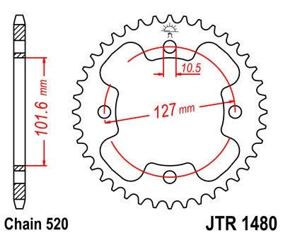 Звезда задняя JT Sprockets JTR1480.38