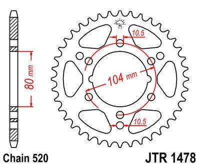 Звезда задняя JT Sprockets JTR1478.39