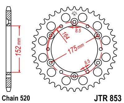 Звезда задняя JT Sprockets JTR853.43