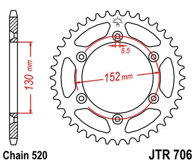 Звезда задняя JT Sprockets JTR706.48