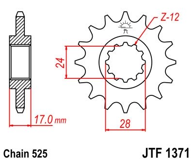 Зірка передня JT JTF1371.15RB